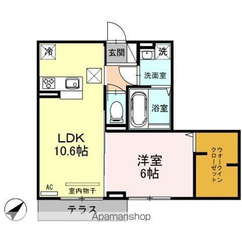 オッツファルコン弐(1LDK/1階)の間取り写真