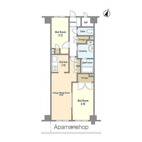 グランフォンテ(2LDK/5階)の間取り写真