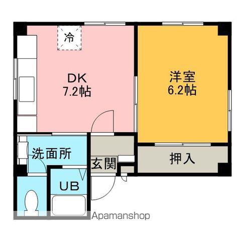 ラ・セーヌ駅西(1DK/1階)の間取り写真