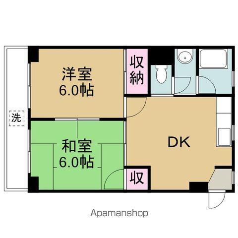 平和ビル 新館(2LDK/3階)の間取り写真