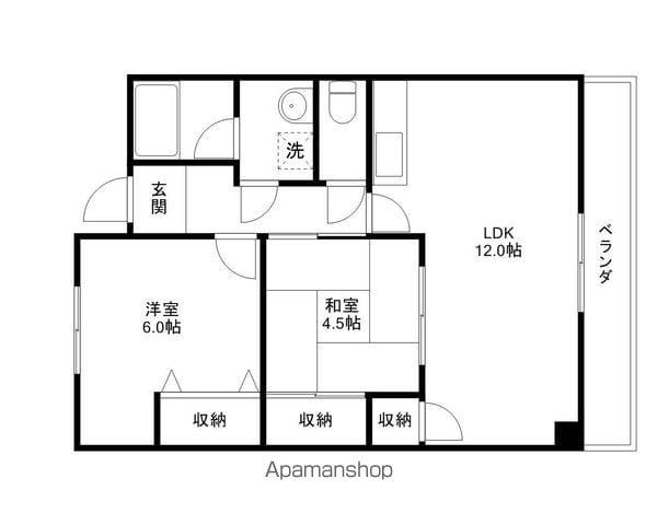 バローゼ3(2LDK/4階)の間取り写真