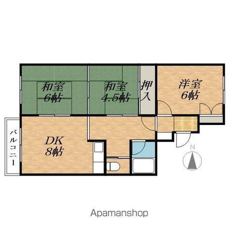 ロジェ青山(3DK/1階)の間取り写真