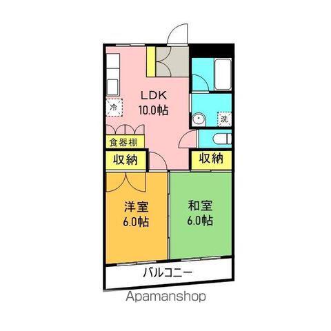アビタシオンカラマーズ志むら(2LDK/3階)の間取り写真
