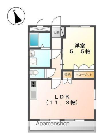グランチェスタフォンティーヌ(1LDK/2階)の間取り写真