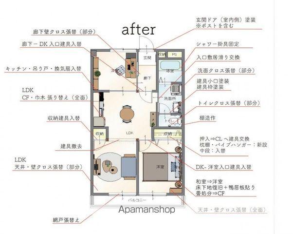 ラフォーレHASHIMOTO(2LDK/3階)の間取り写真