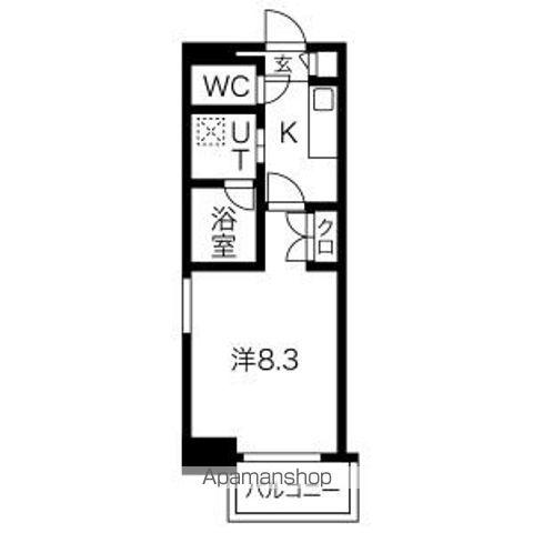 シティライフ今池(1K/2階)の間取り写真