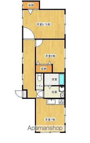 プランドール六ツ門Ⅱ(3LDK/4階)の間取り写真