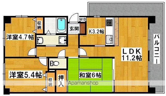 アーバネックス三国ヶ丘(3LDK/4階)の間取り写真