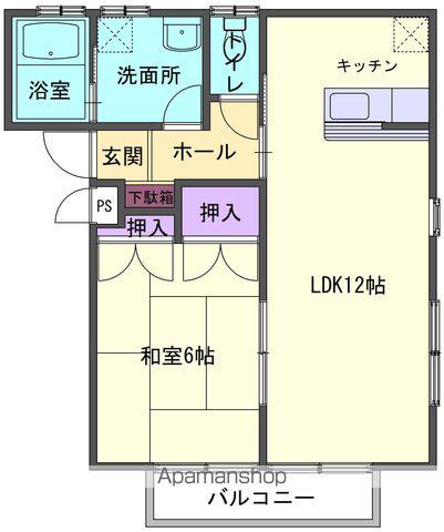 イーグルK(1LDK/1階)の間取り写真