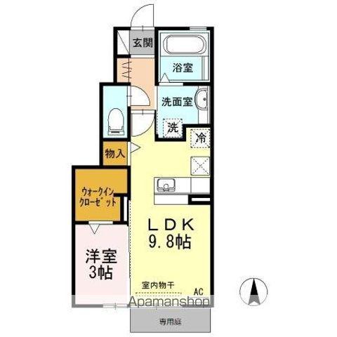 名古屋市東山線 藤が丘駅(愛知) バス乗車時間：23分 名鉄　椙山女学園日進バス停で下車 徒歩2分 2階建 築11年(1LDK/1階)の間取り写真