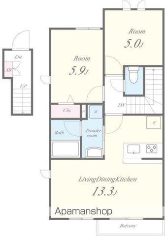 メイプル(2LDK/2階)の間取り写真