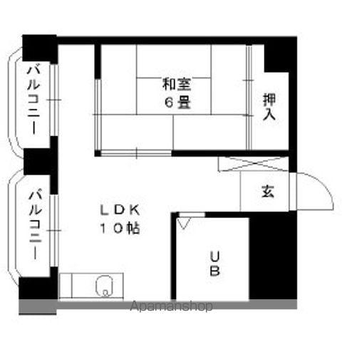 103大稲マンション(1LDK/5階)の間取り写真