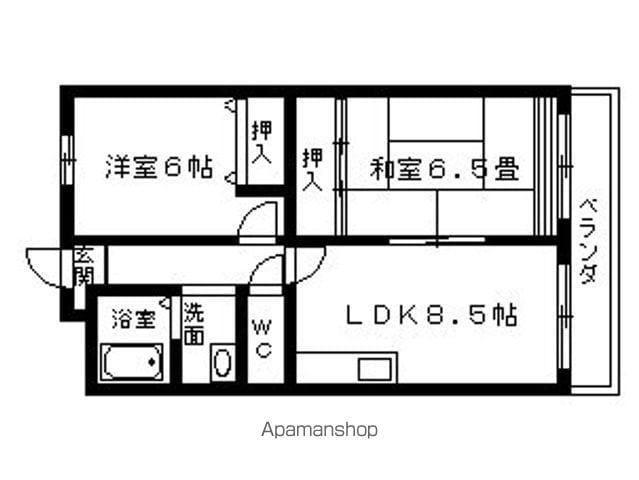 ドミール瀬田(2DK/3階)の間取り写真
