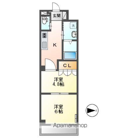 コリカールアルベ(2K/3階)の間取り写真