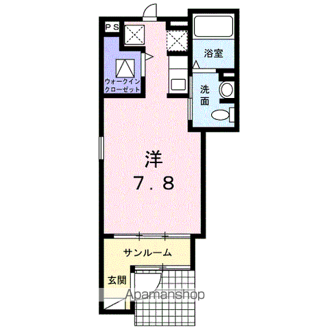 CASA本町Ⅱ(ワンルーム/1階)の間取り写真