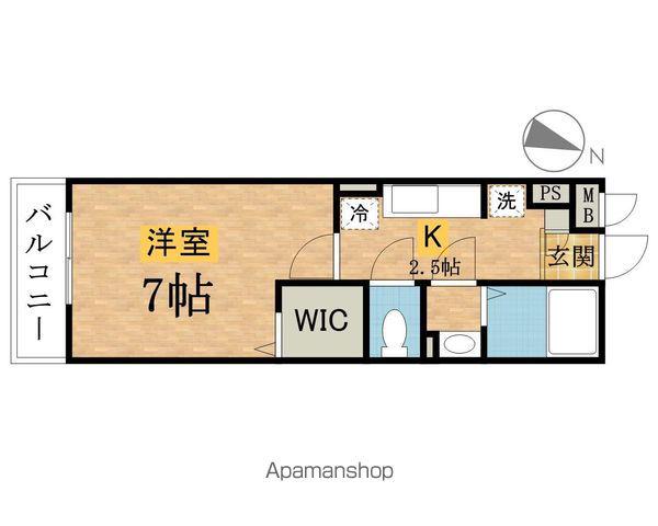 パピヨン八王子みなみ野(1K/3階)の間取り写真