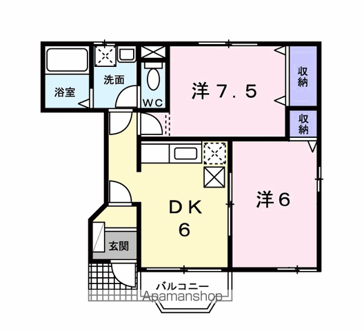 セレッソ プラーサ(2DK/1階)の間取り写真