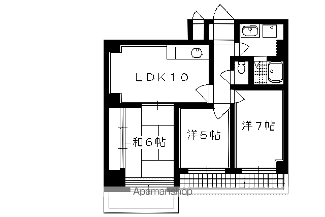 エクセレント修学院(3LDK/5階)の間取り写真