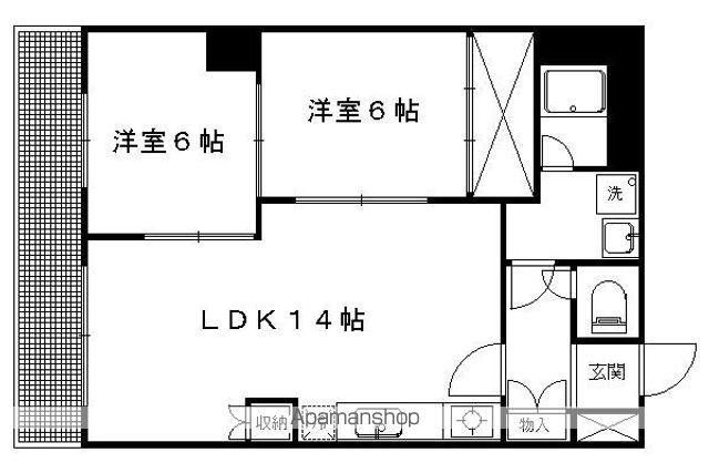 ハイムフロイデン一乗寺(2LDK/1階)の間取り写真