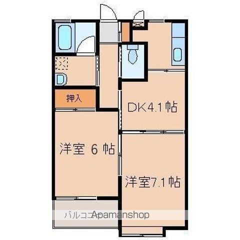 コーポサンモールⅡ(2DK/1階)の間取り写真