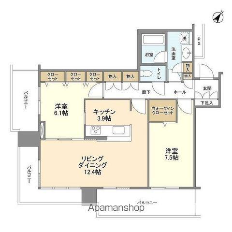 リガーレ日本橋人形町(2LDK/15階)の間取り写真