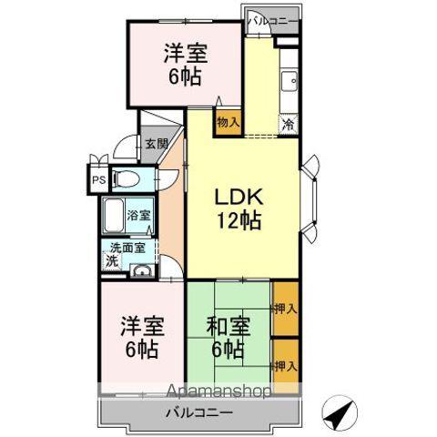 プレジデントタカヤ3(3LDK/4階)の間取り写真