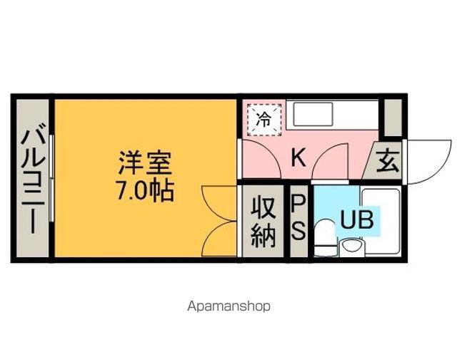 ワキタハイツ(1K/2階)の間取り写真