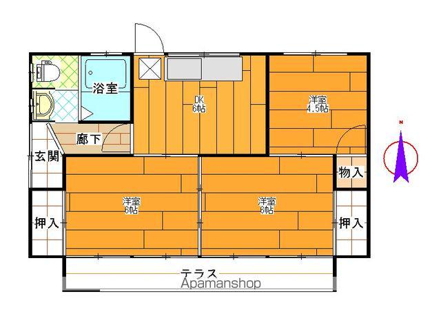 身延線 常永駅 徒歩74分 1階建 築41年(3DK)の間取り写真