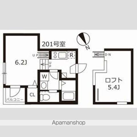 クレール城西(1K/2階)の間取り写真