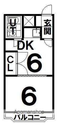 ダイヤハイツ(1DK/2階)の間取り写真