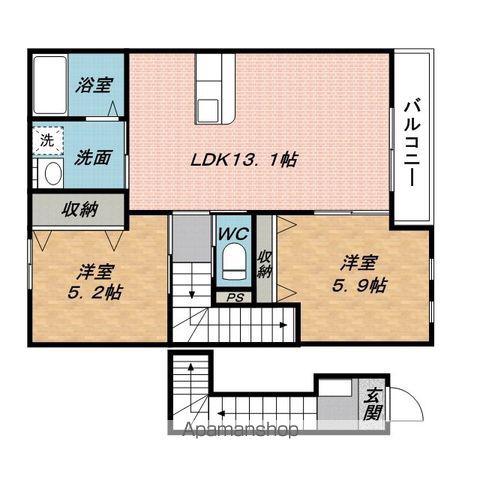 エトワール美旗Ⅰ(2LDK/2階)の間取り写真