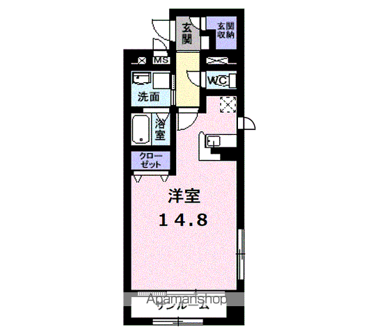 MARUYAMAⅢ(ワンルーム/1階)の間取り写真