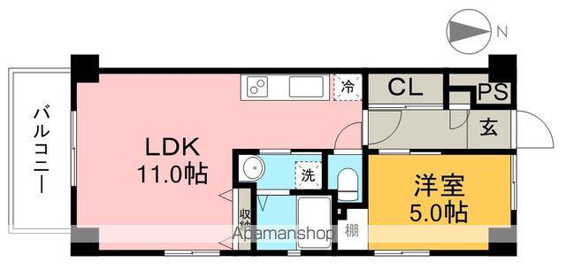 ハピエスト(1LDK/5階)の間取り写真