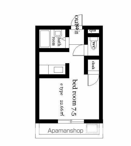 オクトワール宮崎西(ワンルーム/4階)の間取り写真