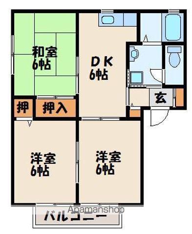 シャルマン(3DK/2階)の間取り写真