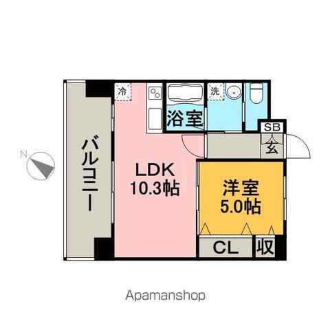 ヴィンテージ大濠(1LDK/5階)の間取り写真