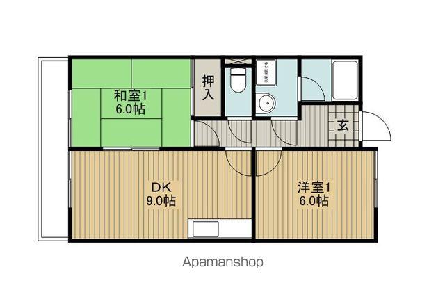 ベルメゾン沖田(2DK/2階)の間取り写真