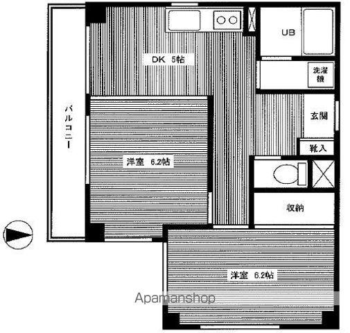 山田マンション(2DK/2階)の間取り写真