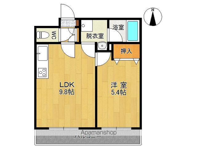 メゾン陸奥Ⅱ(1LDK/6階)の間取り写真