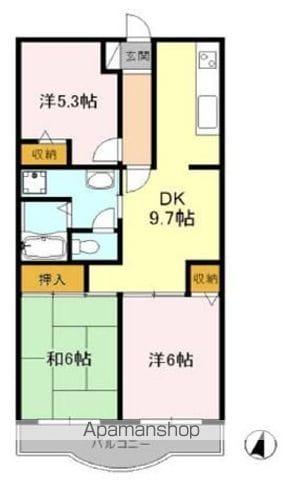 グリーンパーク藤(3DK/3階)の間取り写真