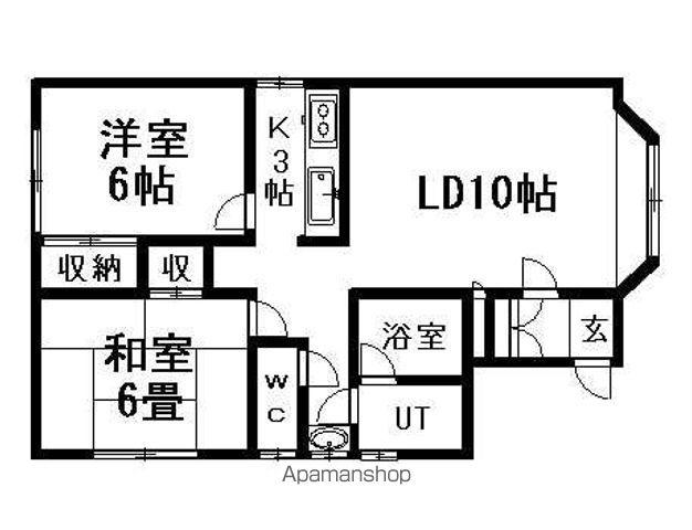 グルーシャ壱番館(2LDK/3階)の間取り写真