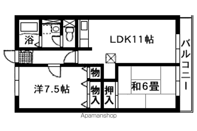 メゾンパークス(2LDK/2階)の間取り写真