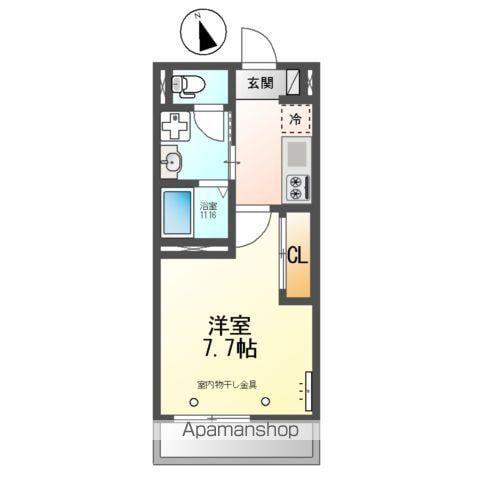 OCEANCOASTTSUDANUMAオーシャンコーストツダヌ(1K/2階)の間取り写真