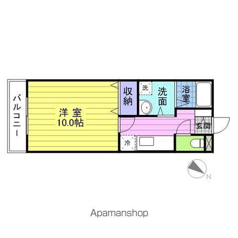 ブランドールTAGO(1K/4階)の間取り写真