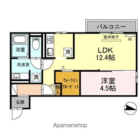 SKY TERRACEⅡ(1LDK/2階)の間取り写真