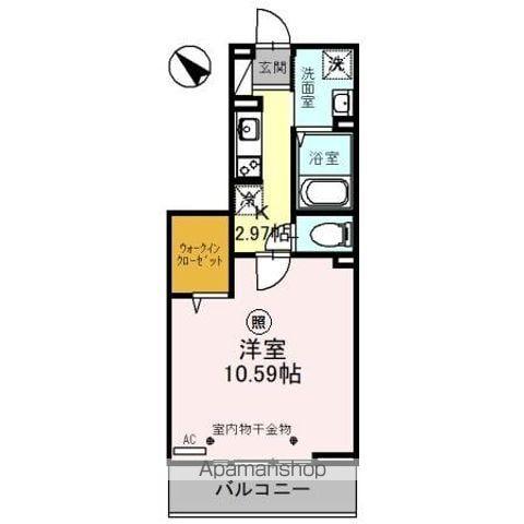 アクトルシェリア(1K/2階)の間取り写真