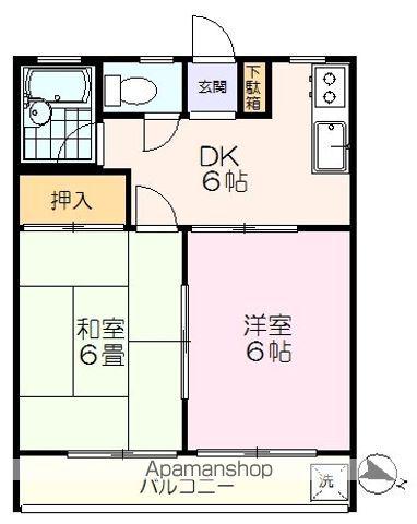 ルミネ A(2DK/3階)の間取り写真
