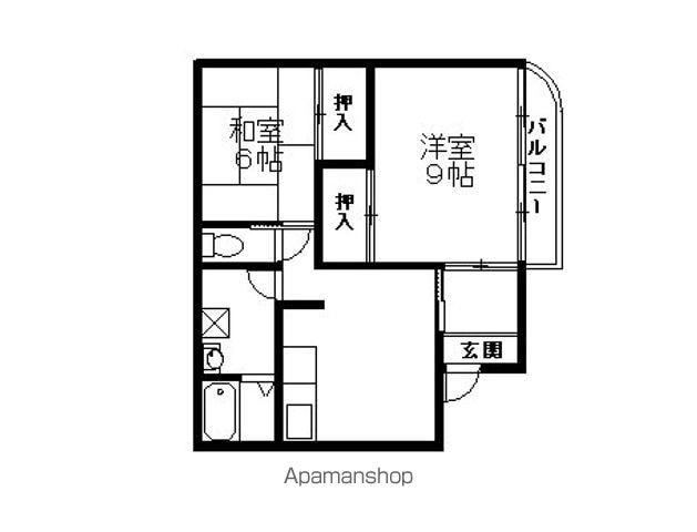 コート下大行寺(2DK/2階)の間取り写真