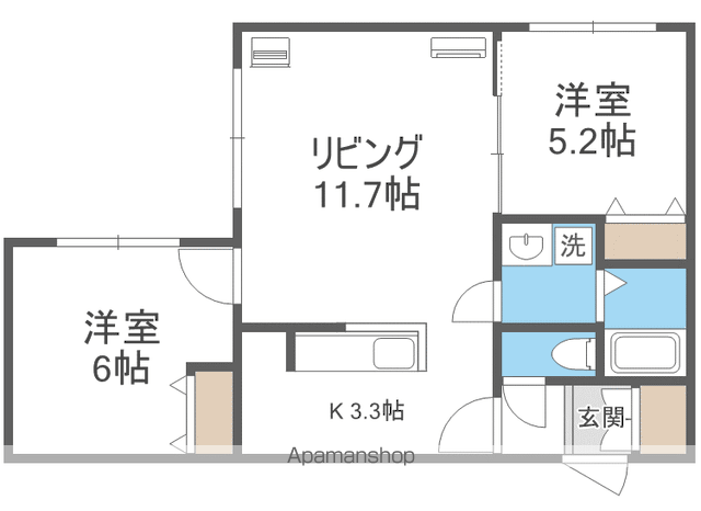 ASK・PALACEⅢ(2LDK/1階)の間取り写真