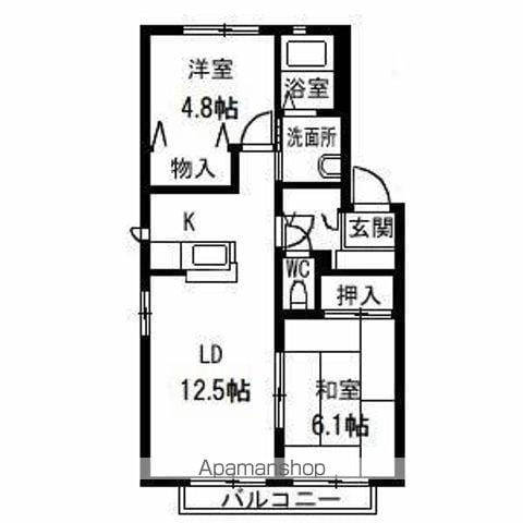 エクセルメゾン G棟(2LDK/1階)の間取り写真